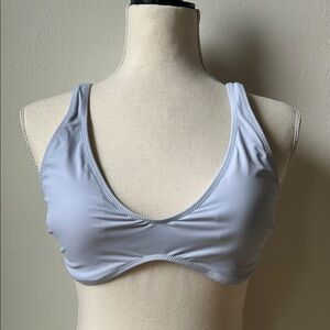 Vuori aqua triangle peri light blue lavendar athletic cut bikini swim suit top